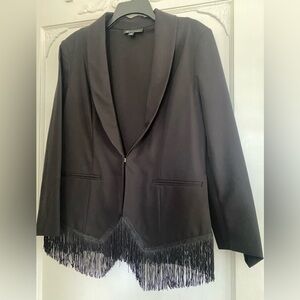 INC black fringe Blazer